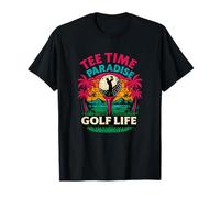 tee Time Paradise Golf Life - Divertido gráfico Retro Camiseta