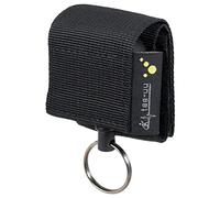 tee-uu REWIND | Soporte para llaves autoenrollable, color negro, cable de acero recubierto de plástico de 60 cm de largo, carga máxima de 5 kg, fuerza de tracción de 130 g, llavero robusto