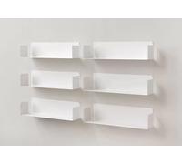 TEEbooks - 6 Estantes de Pared para Libros 60 cm | Diseño Invisible & Minimalista | Estanterías librerías | Made in Italy | Color Blanco | Acero de Calidad | Fijación de Pared Fácil