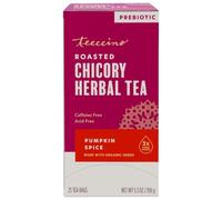 Teeccino Té de hierbas de especias de calabaza, té rico y tostado de cosecha de otoño que no contiene cafeína y prebiótico para una comodidad deliciosa, 25 bolsas de té (25 unidades (paquete de 1)
