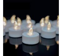 TEECOO unidades LED Velas CR2032 pilas velas sin llama,Velas de té,Velas LED,Velas parpadeantes sin Llama,Velas Artificiales realistas a Pilas con Luz blanca cálida,24pcs