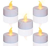 TEECOO Velas LED de té: velas sin llama que funcionan con pilas, velas sin llama, parpadeantes, amarillas cálidas, decoración para fiestas, Halloween, festivales, bodas, etc