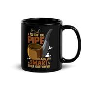 Teegarb Letter Blanket Taza de café negra de cerámica de 325 ml, novedosa pipa fumando tipos de gente inteligente, pasatiempos divertidos hábitos de ocio