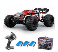 Teeggi 16102 1:16 Coche Teledirigido,2.4Ghz Motor de escobillas de carbón RC Coche de Carreras Offroad Drift de Alta Velocidad,50km/h Coche de Juguete 4WD Buggy, 3 Batterien (Rojo)