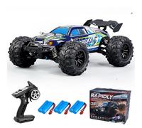 Teeggi Coche teledirigido de 50 km/h, 1/16 RC de alta velocidad Offroad Drift Racing Carreras, 2,4 G, motor 4WD Off Road Race Buggy para adultos, 3 pilas (azul)