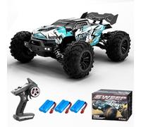 Teeggi Coche teledirigido para adultos 70 km/h, motor sin escobillas 1:16, alta velocidad, offroad drift, coche de juguete 4WD Offroad, 16102Pro 3 pilas (azul)