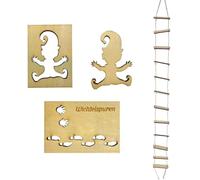 Teegxddy 1 pcs Puerta Elfo Navidad de Madera Navidad Elf Stencil Huellas Plantilla de Gnomo Elfo Plantilla Ventana Huellas de Elfo Decoración Navideña para Ventanas Adecuado para Navidad (B)