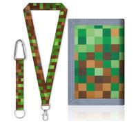 Teegxddy 1psc Cartera Pixel Cartera infantil para videojuegos Cartera para Niños Monedero Niño Niñas,para Niños Regalos de Cumpleaños(Incluye cordón) (B)