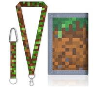 Teegxddy 1psc Cartera Pixel Cartera infantil para videojuegos Cartera para Niños Monedero Niño Niñas,para Niños Regalos de Cumpleaños(Incluye cordón) (C)