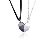 Teegxddy 2 piezas collares pareja amor deseo piedra colgante collar cadena regalo para novio y novia