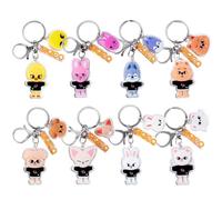 Teegxddy 8 Piezas Stray Kids Skzoo Llavero Keychain Felix Mini Lightstick Kpop para Niñas Regalo Cumpleaños Navidad