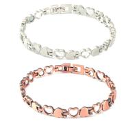 Teegxddy Pulsera magnética de Acero de Titanio de Moda, magnéticas, Pulsera de Terapia magnética Ajustables, Mejora la circulación,A