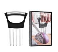Teegxddy Tenedor Cebolla, Cebolla Soporte para Cortar Acero Inoxidable, Soporte de Ceboll, Rebanador de Cebolla, Agujas de Cebolla Adecuado para Cortar Carne, Verduras, Frutas