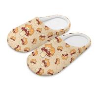 teeinprint Pantuflas de casa de punta cerrada para mujeres y hombres, lavables, reutilizables, zapatos de spa y hotel, ligeras, sin cordones, para invitados, Seta de gato, 39/40 EU