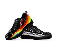 teeinprint Zapatos sin cordones para mujer y hombre, de malla transpirable, con cordones, para caminar, trotar al aire libre, tenis, Notas clave del piano, 41 EU