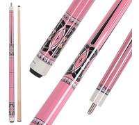 Teekerwang Billiards Short Pool Cue Stick, 48inch Billiard Cue Sticks, Table Pool Stick for Beginners, Hardwood Canadian Maple Pool Sticks for Billiard Table Sports (18 oz(Pink))