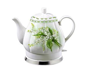 "Teekessel Porzellan-Wasserkocher Elektrokocher Maiglöckchen" de 1,7 L eléctrica 1500-1600W.