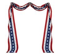 TEEKU Banderines patrióticos rojos, blancos y azules, para exteriores, interiores, jardín, porche, fiesta, día conmemorativo, Estados Unidos, guirnalda decorativa colgante (rojo, 760 x 50)