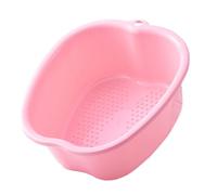TEEKU Bañera grande para remojo de pies, cubo sólido, masaje, exfoliante, pedicura, spa, para hombres y mujeres, almacenamiento pequeño para baño (rosa, talla única)