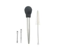 TEEKU Bomba con cabezal de silicona inoxidable de limpieza, cepillo de herramientas para barbacoa, condimentos, cocina, comedor y bar, parrillas de leña, cocina al aire libre (como se muestra, talla