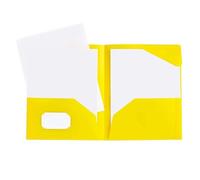 TEEKU Carpeta de dos bolsillos, cierre de tres agujeros, tamaño carta, carpetas interiores con tapa abatible, bolsa organizadora de papelería de color (amarillo, talla única)