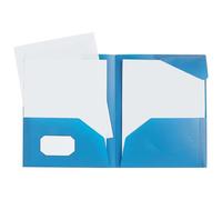 TEEKU Carpeta de dos bolsillos, cierre de tres agujeros, tamaño carta, carpetas interiores con tapa abatible, organizador de papelería de color (azul, talla única)