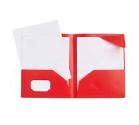 TEEKU Carpeta de dos bolsillos, cierre de tres agujeros, tamaño carta, carpetas interiores con tapa abatible, bolsa organizadora de papelería de color (rojo, talla única)