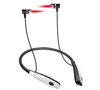 TEEKU Irradiador para colgar el cuello, 650 nm, recargable, canal de luz, irradiación de tinnitus, tapones para los oídos infrarrojos, equipo rojo para depilación para hombres (blanco, talla única)