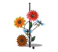 TEEKU Soporte de metal para toallas de papel para encimera, diseño de flores, soporte vertical para pañuelos de cocina, organizador de rollos de cocina, tapete de secado grande (E, talla única)