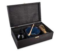 Teeladen Herzberg MAOCI Minwu Black Edition - Juego de té (4 piezas, con cuenco para matcha, espiga, soporte para escobas y cuchara de matchal, en caja de madera)