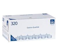 Teelichter Gies - Vela de té (320 Unidades, Exterior de Aluminio, Tiempo de Quemado: 6 Horas, diámetro: 38 mm)
