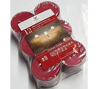 Teelichter Velas de té máxima de 8 Horas Rojo 21 x 56 mm, 12 Unidades, en el Claro Funda, Cup Transparentes