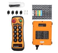 TEELODANE Q808 - Kit remoto de grúa de elevación industrial de 8 botones de doble velocidad, 24 V/110 V/220 V, fuerte penetración, emparejamiento automático y botón EMS para grúa de elevación (CA/CC