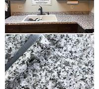 Teemall Vinilo autoadhesivo de color blanco claro con aspecto de granito para encimeras de cocina, papel pintado de 43 x 228 cm (terazzo)