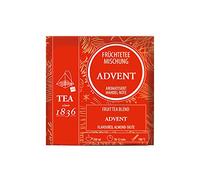 teemando® Mezcla de té de frutas de Adviento con notas de almendra aromatizadas, 50 bolsas piramidales en bolsita de 4 g