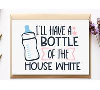 TEEMI - Divertida tarjeta para recién nacido, bonita tarjeta de baby shower, divertida tarjeta para recién nacido, con texto en inglés "I Have a Bottle Of The House", color blanco
