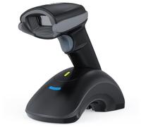 TEEMI Scanner de código de barras Bluetooth 2D QR automático portátil inalámbrico con receptor de cuna USB Base de carga de mano