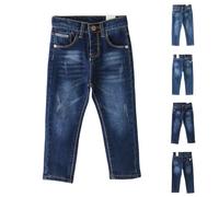 Teen Boys Straight Leg Jeans Kids Washed Low Rise Slim Fit Denim Trousers with Pockets Children Comfy Stretchy Skinny Denim Pants Vintage Teenager Casual School Trousers