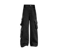 Teen Girls Baggy Jeans Straight Wide Leg Cargo Jeans Fashion Kids Y2k Casual Trousers High Waisted Loose Fit Demin Pants Teenage Hip Hop Streetwear Vintage Preppy Clothes