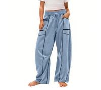 Teen Girls Baggy Joggers Oversized Wide Leg Sweatpants Kids Elastic High Waist Drawstring Sweat Pants Jogging Tracksuit Bottoms Children Casual Loose School Trousers Sports Dance