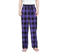 Teen Girls Baggy Trousers Plaid Straight Wide Leg Sweatpants Kids Elastic Waist Plus Size Cotton Sweat Pants Loose Fit Casual Athletic Joggers Fashion Teen School Preppy Clothes