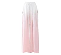 Teen Girls Linen Trousers Baggy Wide Leg High Elastic Waist Trousers with Pockets Summer Teen Plain Pleated Culotte Loose Casual Dress Pants Kids Comfort Soft Floor Pant