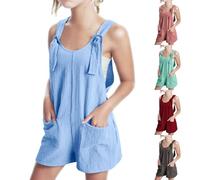 Teen Girls Shorts Overalls Kids Sleeveless Wide Leg Baggy Short jumpsuit with Pockets Children Solid Adjustable Straps Casual Dungarees Summer Loose Holiday Bodysuit