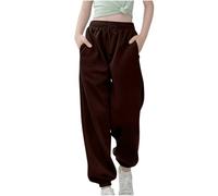Teen Girls Wide Leg Cargo Joggers Baggy Sweatpants Kids Elastic Waist Straight Leg School Trousers Athletic Plain Sweat Track Pants for Teen Tracksuit Bottoms Y2K Hip Hop Streetwear