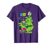 Teen Titans Go! Beast Boy Stack Camiseta, Hombre, Morado, L