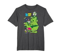 Teen Titans Go! Beast Boy Stack Camiseta, Hombre Tallas Grandes, Jaspeado Oscuro, 5X Alto
