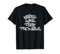Teen Trouble Vibes Edgy Statement Design Camiseta