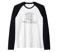Teen Trouble Vibes Edgy Statement Design Camiseta Manga Raglan