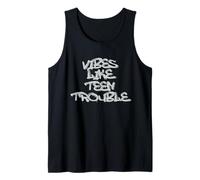 Teen Trouble Vibes Edgy Statement Design Camiseta sin Mangas