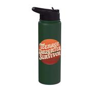 Teenage Daughter Survivor: Vintage Humor for Parents Stainless Steel Insulated Water Bottle